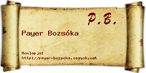 Payer Bozsóka névjegykártya